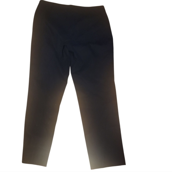Lafayette 148 new york Black flat front cropped stretch trousers ankle pants 6 - Picture 4 of 4